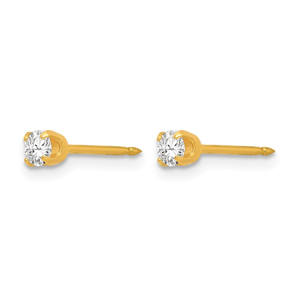 Inverness 14k 3mm April Crystal Birthstone Post Earrings