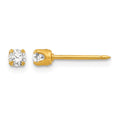 Inverness 14k 3mm April Crystal Birthstone Post Earrings
