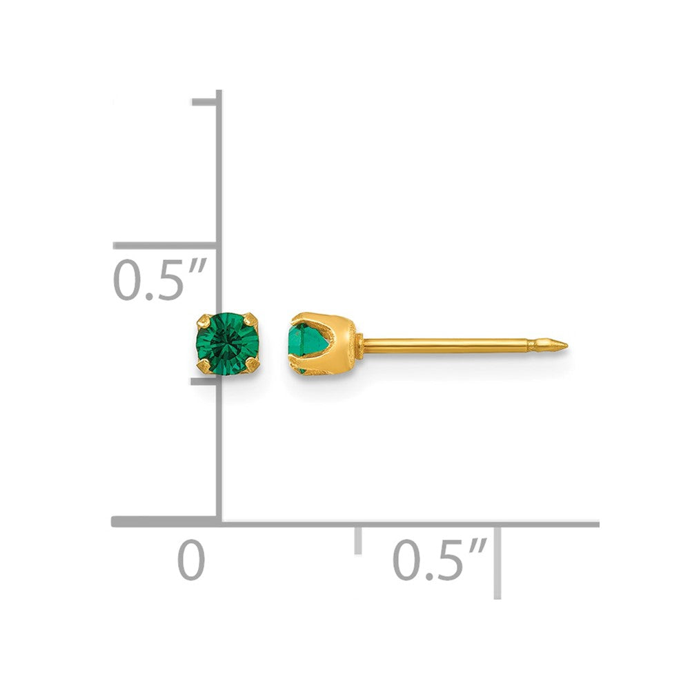 Inverness 14k 3mm May Crystal Birthstone Post Earrings