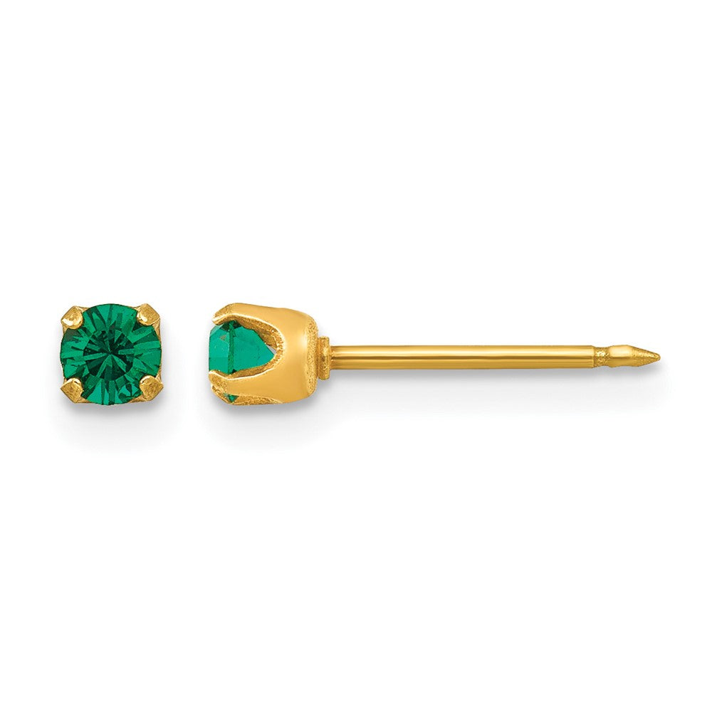 Inverness 14k 3mm May Crystal Birthstone Post Earrings