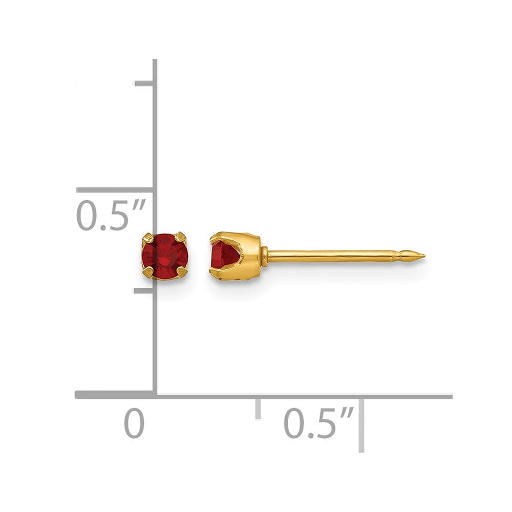 Inverness 14k 3mm July Crystal Birthstone Post Earrings