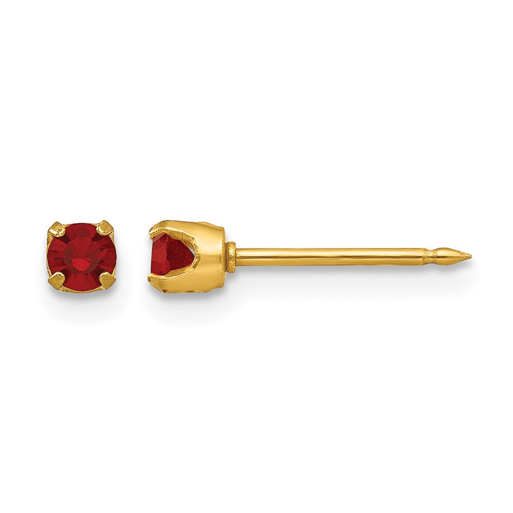 Inverness 14k 3mm July Crystal Birthstone Post Earrings