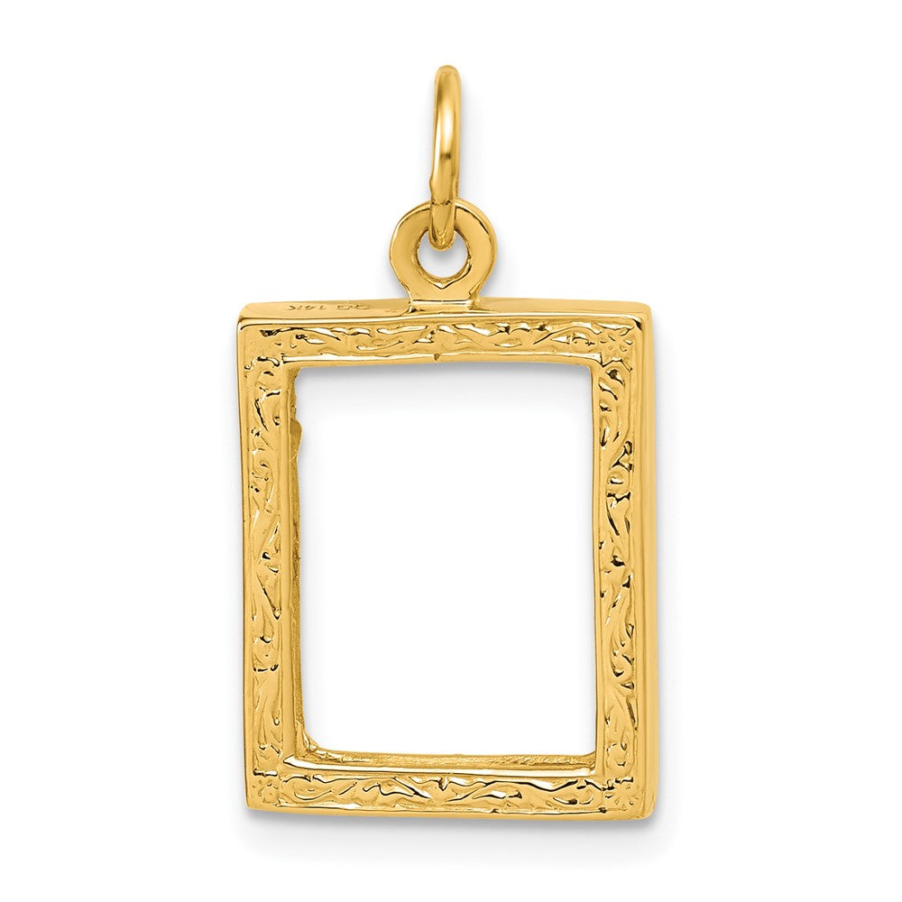 14k Small Picture Frame Pendant