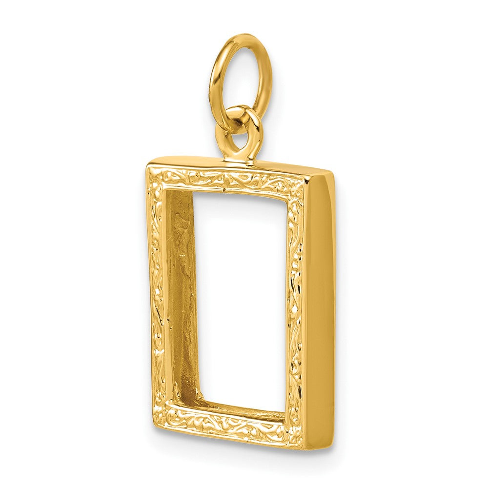 14k Small Picture Frame Pendant