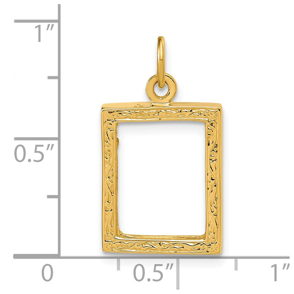 14k Small Picture Frame Pendant