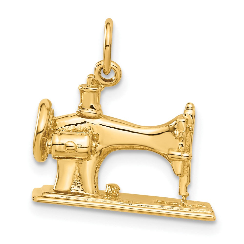 14K 3D Antique Sewing Machine Charm