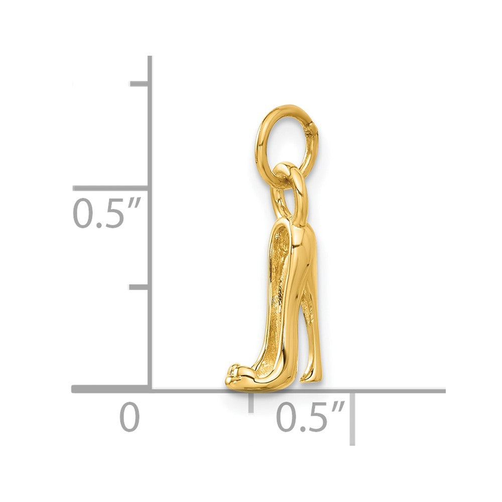 14K 3D High heel shoe Charm