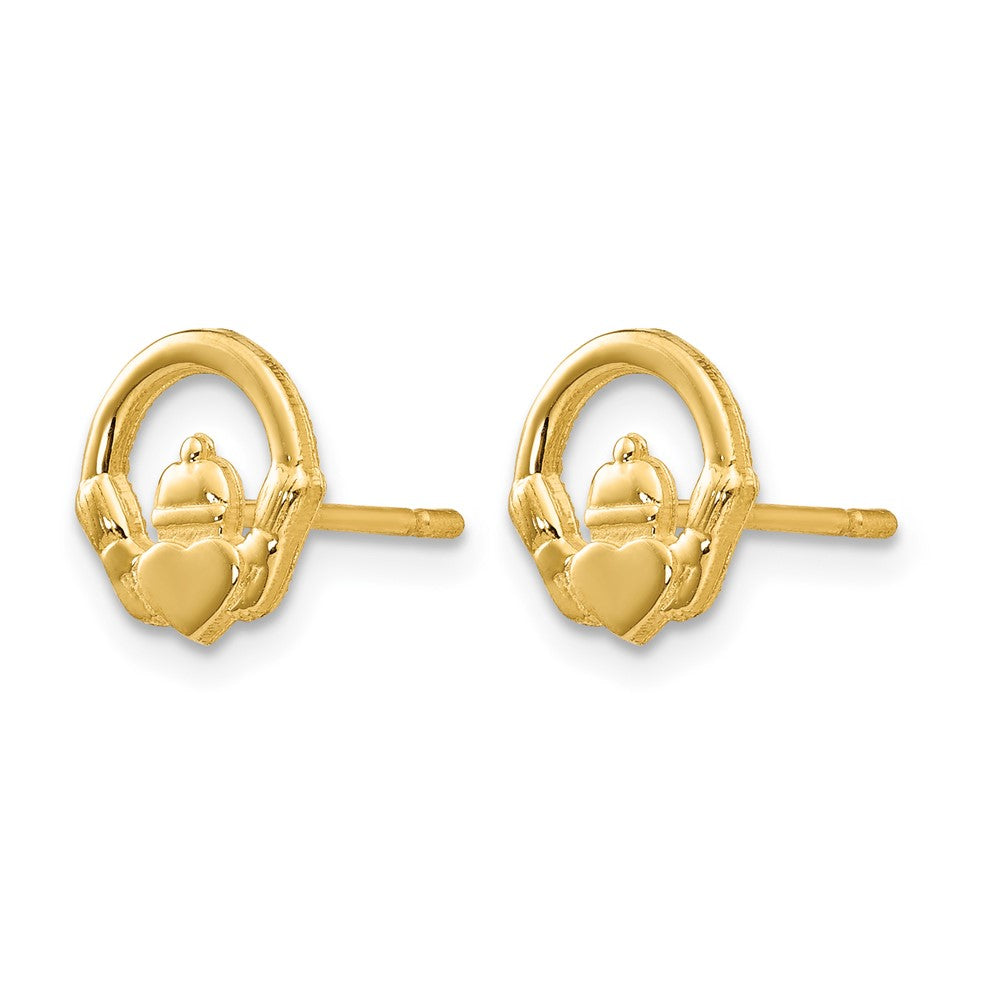 14k Claddagh Post Earrings