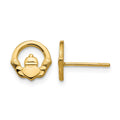 14k Claddagh Post Earrings
