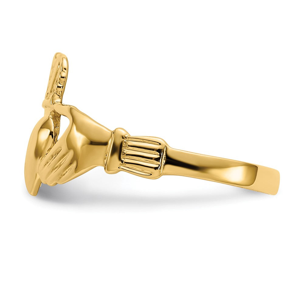 14k Polished Claddagh Ring