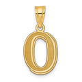 14k Polished Etched Number 0 Pendant
