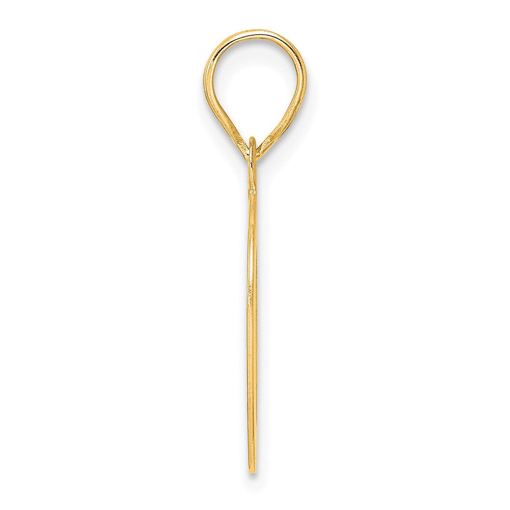14k Polished Etched Number 10 Pendant
