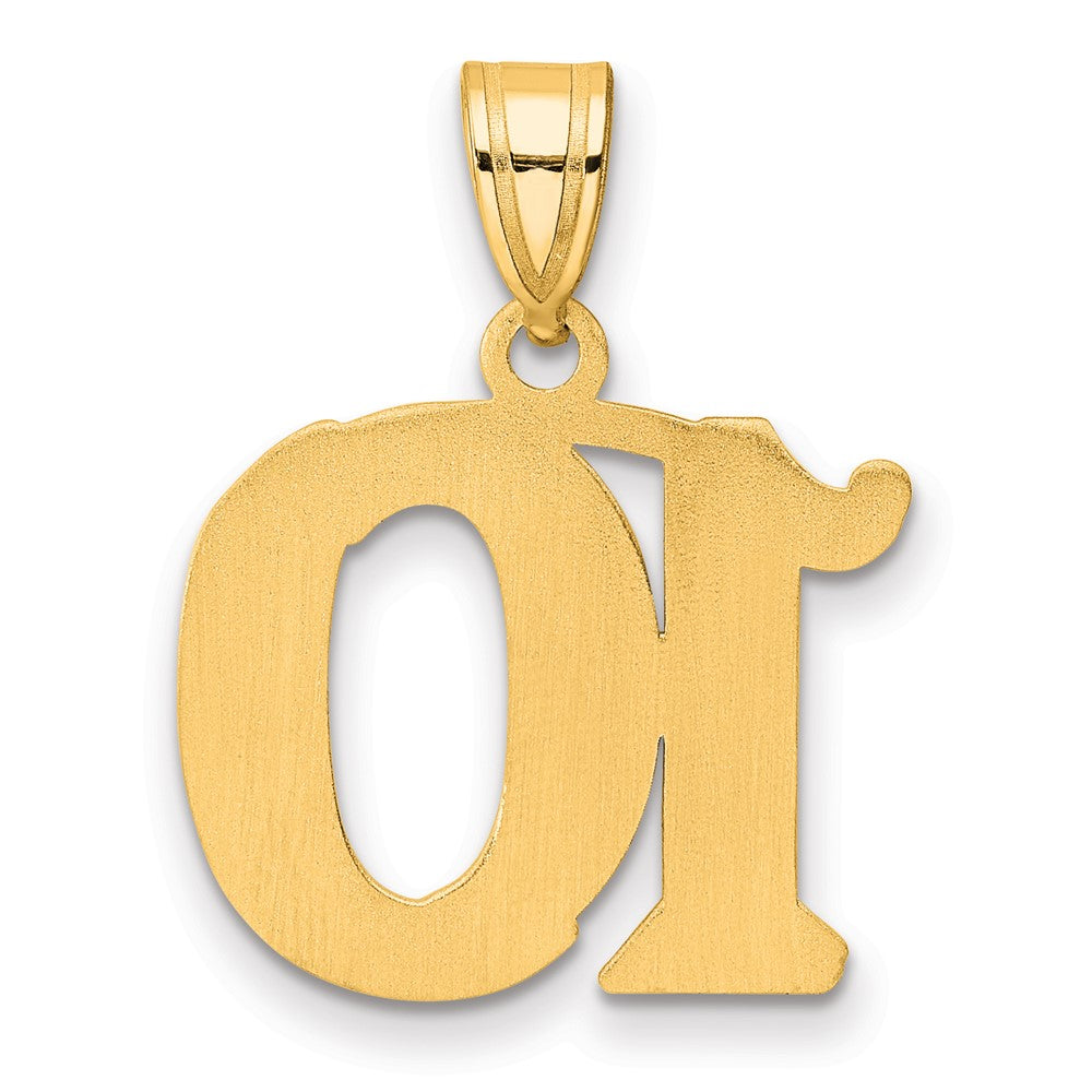 14k Polished Etched Number 10 Pendant
