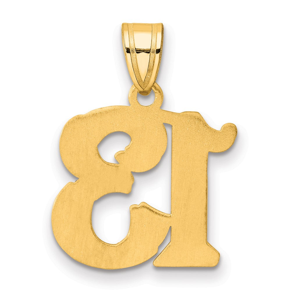 14k Polished Etched Number 13 Pendant