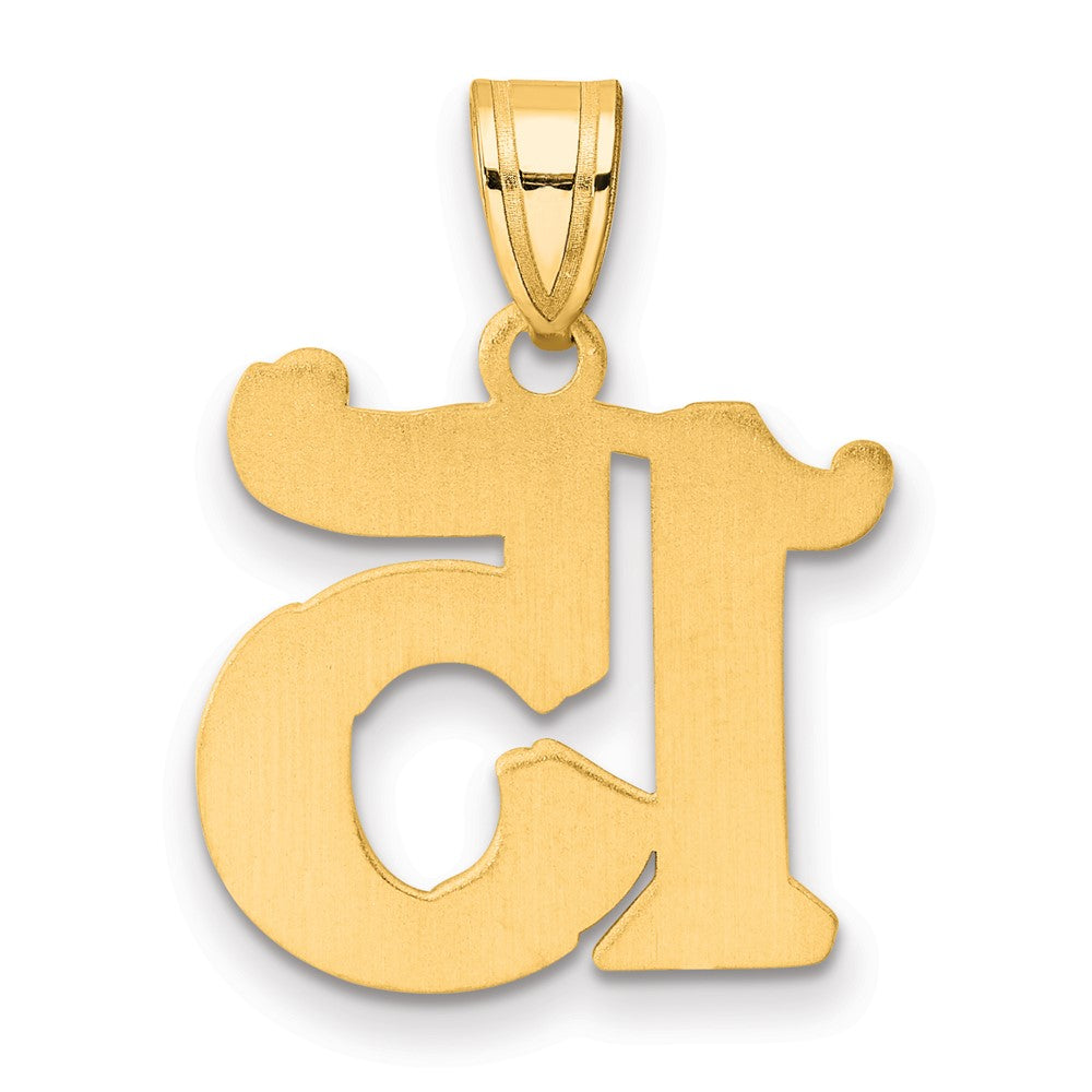 14k Polished Etched Number 15 Pendant