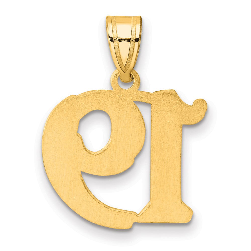 14k Polished Etched Number 19 Pendant