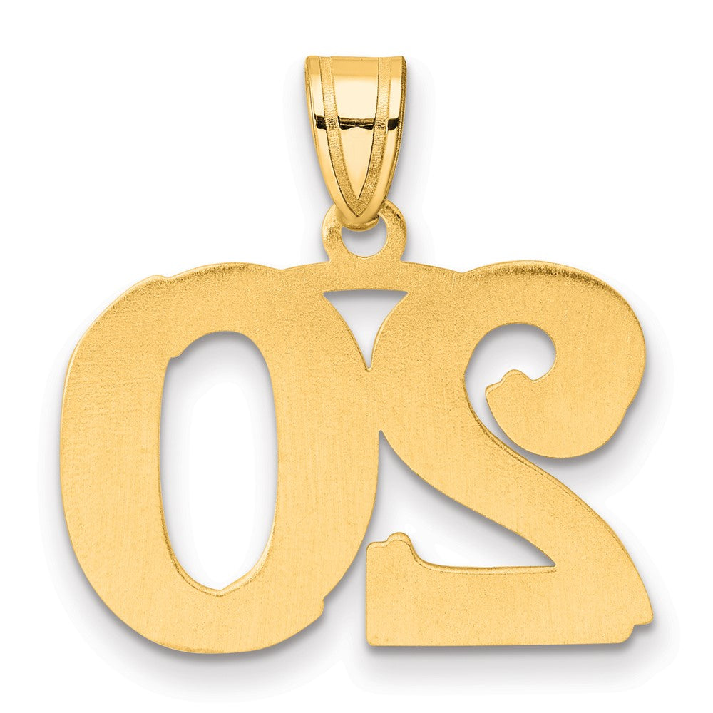 14k Polished Etched Number 20 Pendant