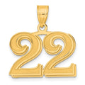 14k Polished Etched Number 22 Pendant
