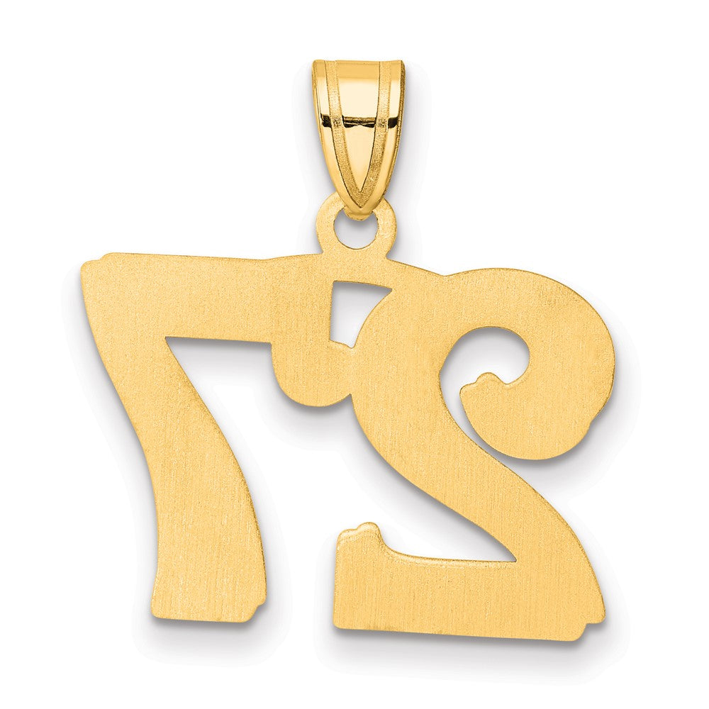 14k Polished Etched Number 27 Pendant