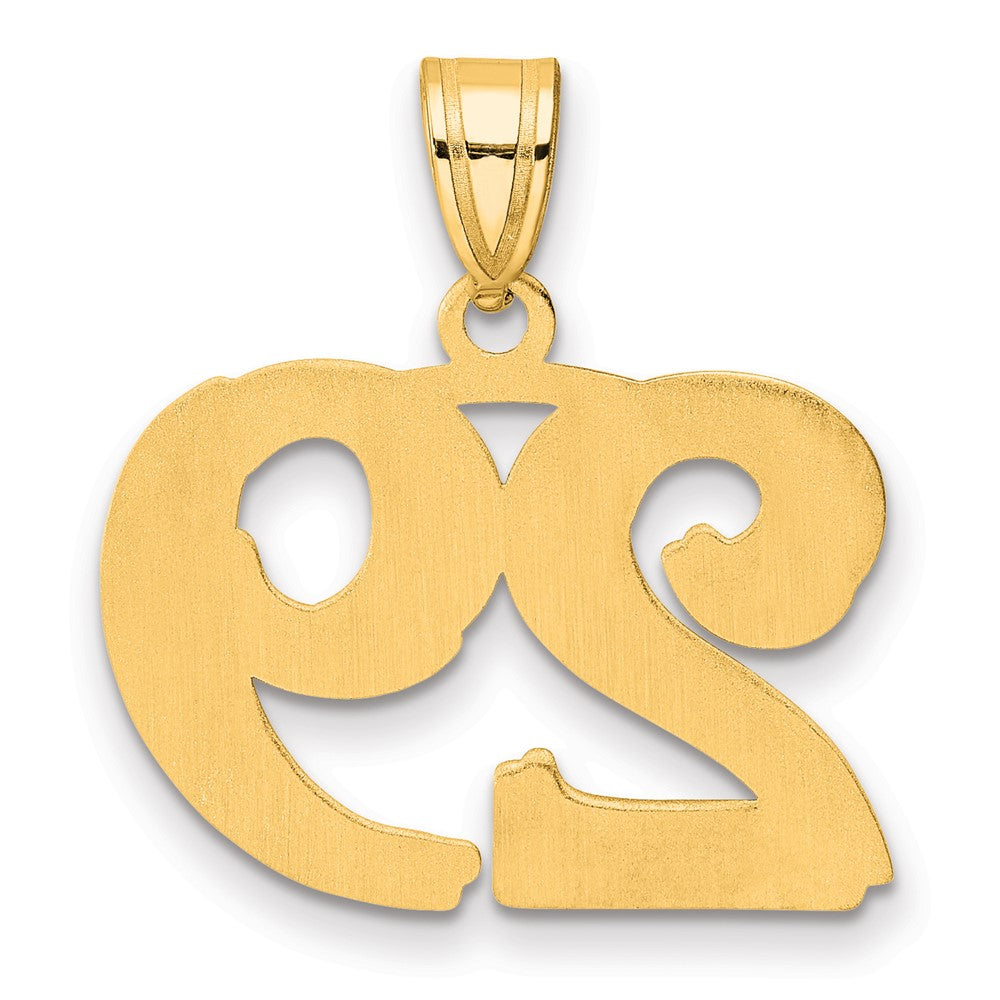 14k Polished Etched Number 29 Pendant