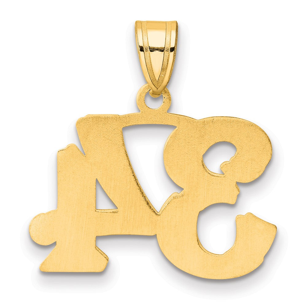 14k Polished Etched Number 34 Pendant