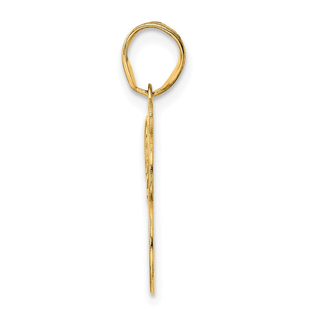 14k Polished Etched Number 38 Pendant