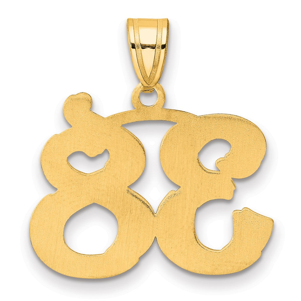 14k Polished Etched Number 38 Pendant