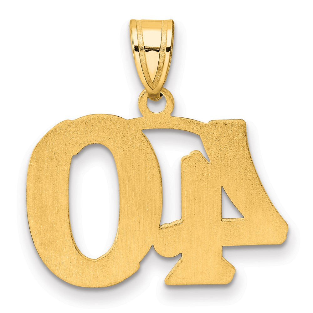 14k Polished Etched Number 40 Pendant