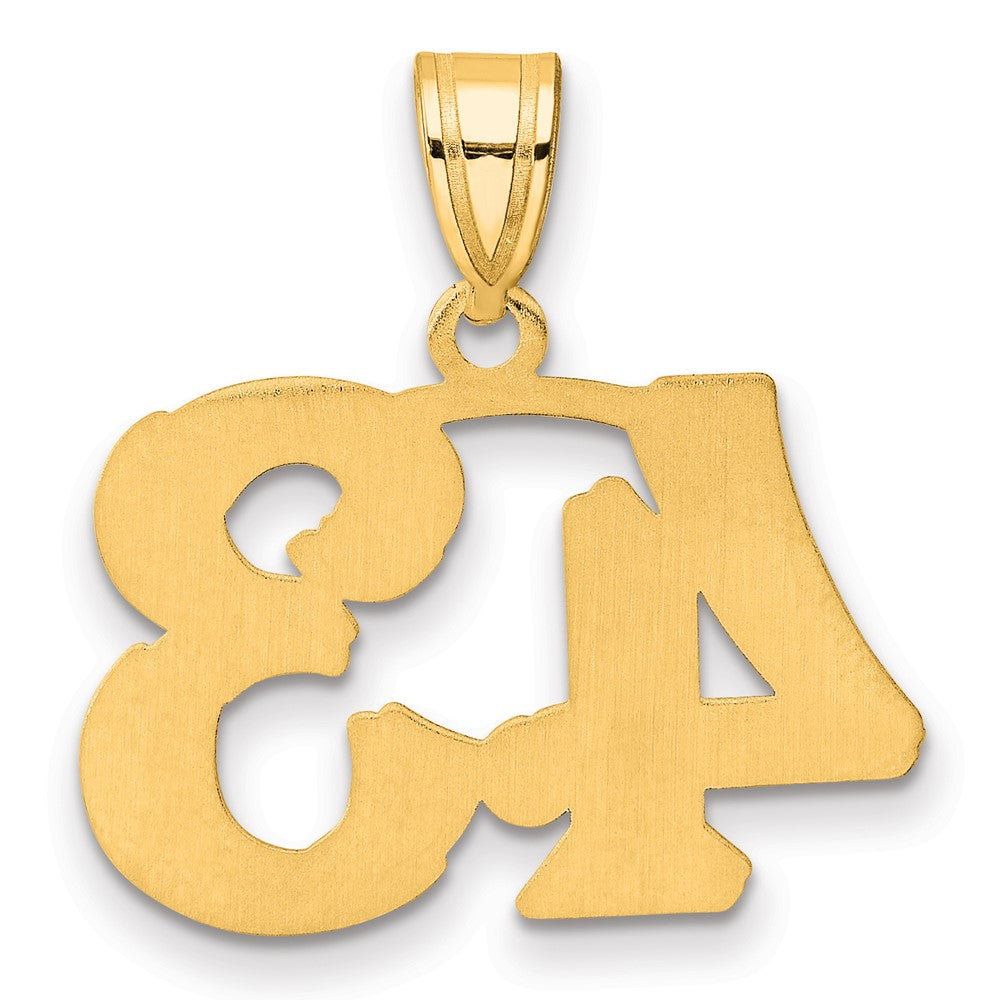 14k Polished Etched Number 43 Pendant