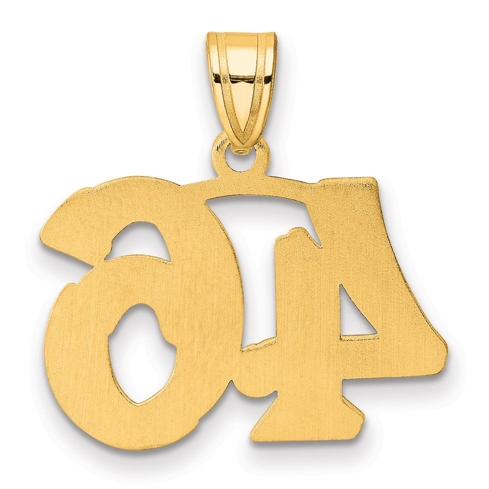 14k Polished Etched Number 46 Pendant