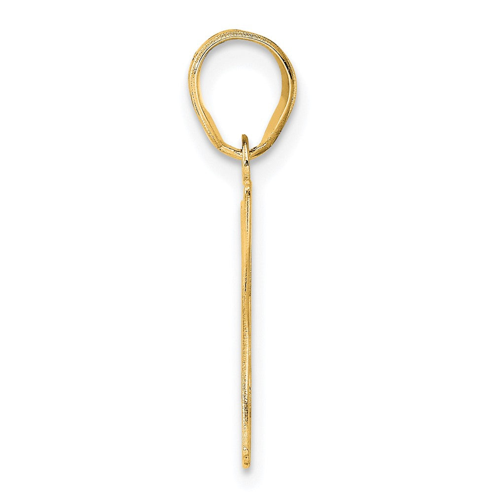 14k Polished Etched Number 47 Pendant