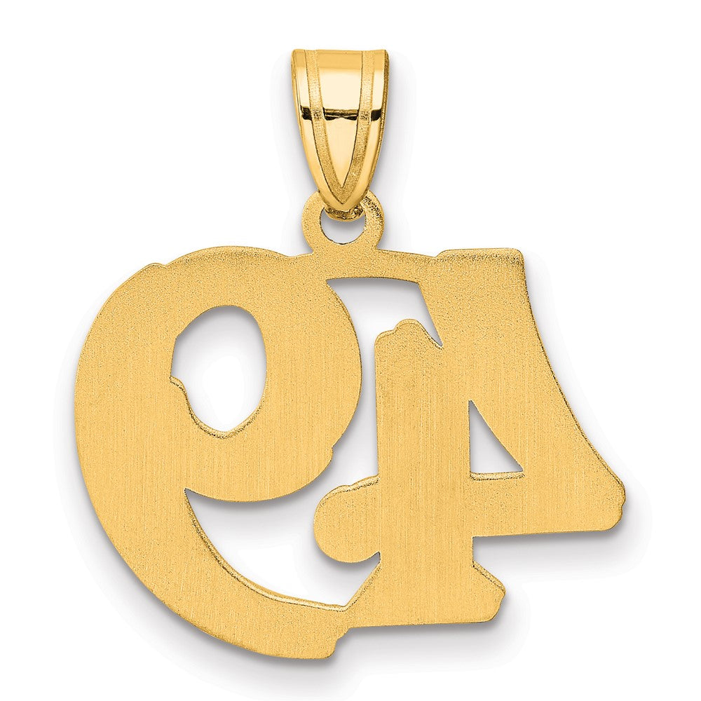 14k Polished Etched Number 49 Pendant