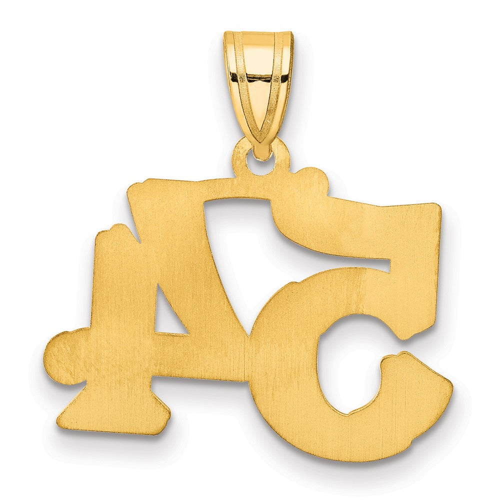 14k Polished Etched Number 54 Pendant