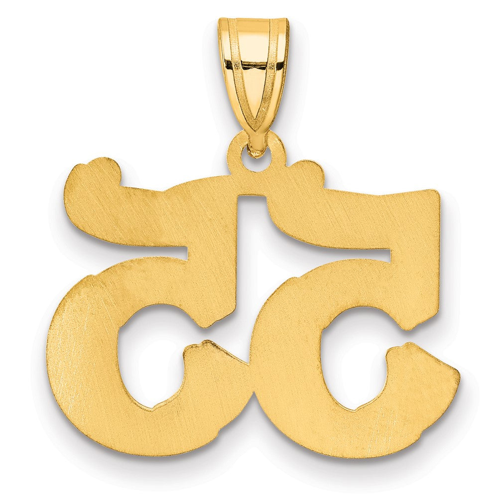 14k Polished Etched Number 55 Pendant
