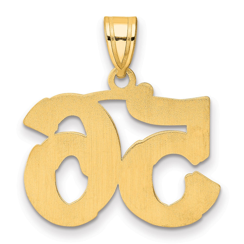 14k Polished Etched Number 56 Pendant