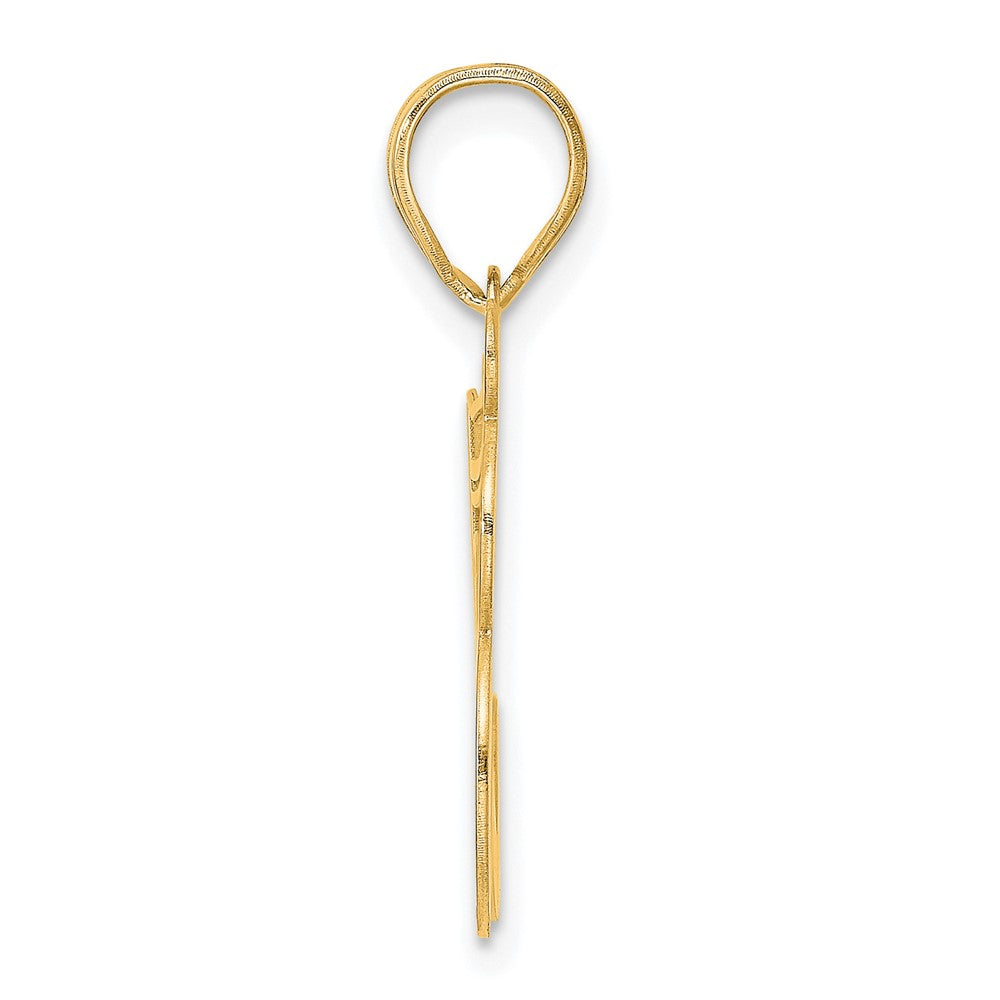 14k Polished Etched Number 58 Pendant