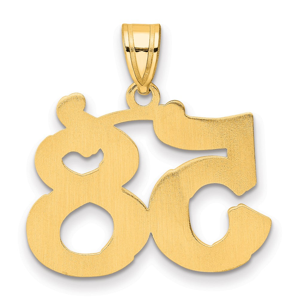 14k Polished Etched Number 58 Pendant