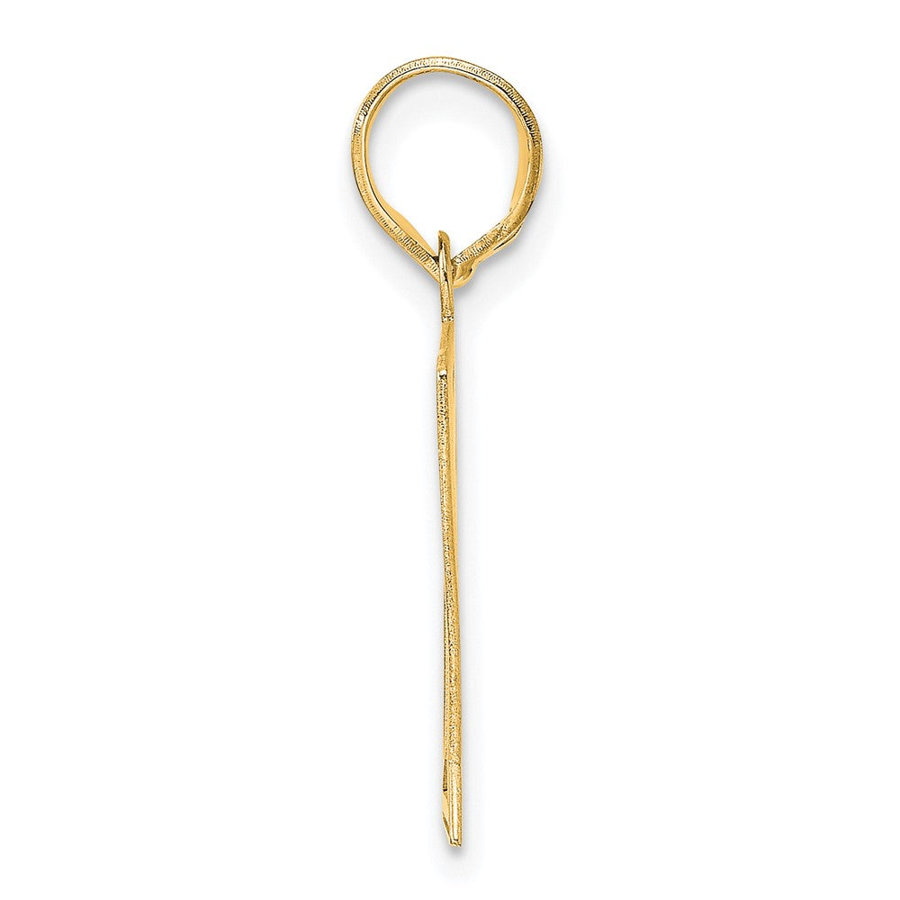 14k Polished Etched Number 61 Pendant