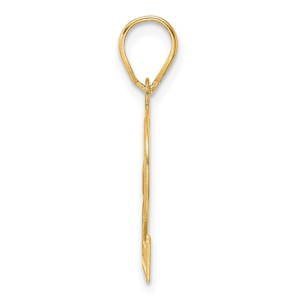 14k Polished Etched Number 62 Pendant