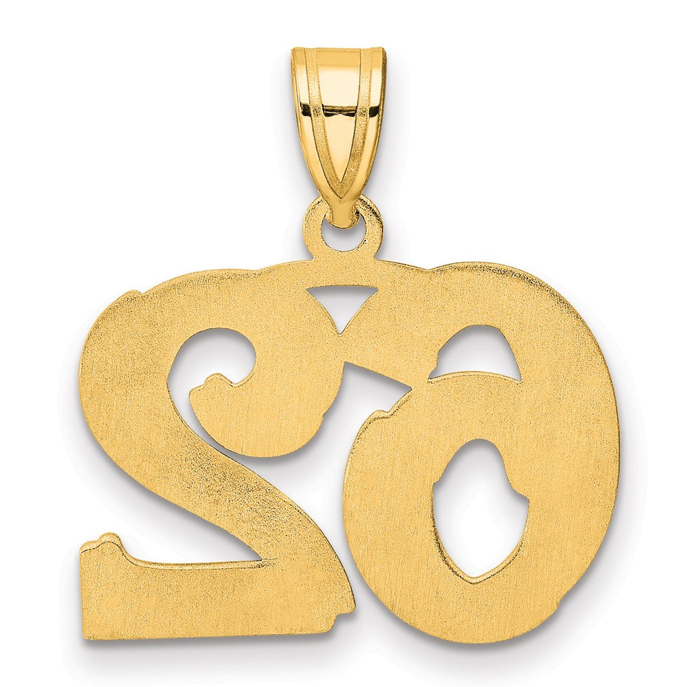 14k Polished Etched Number 62 Pendant