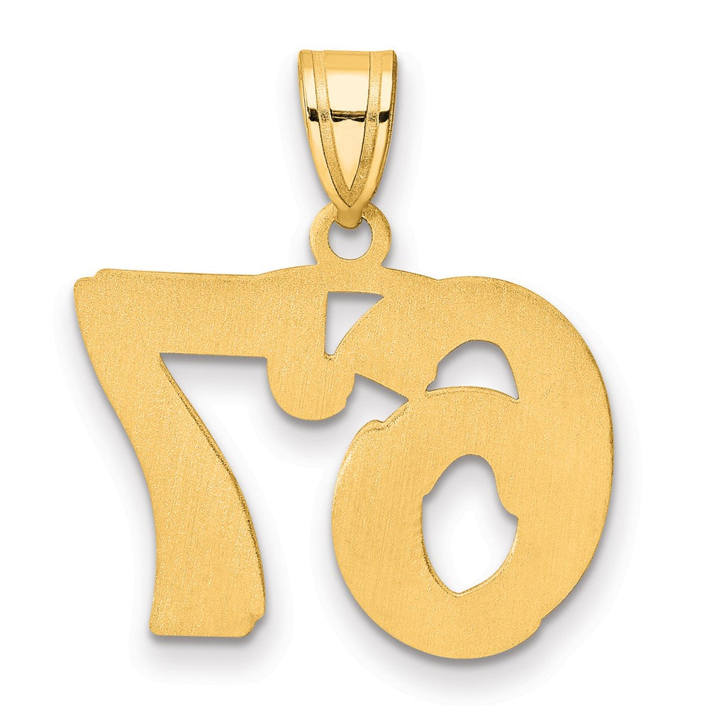 14k Polished Etched Number 67 Pendant