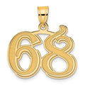 14k Polished Etched Number 68 Pendant