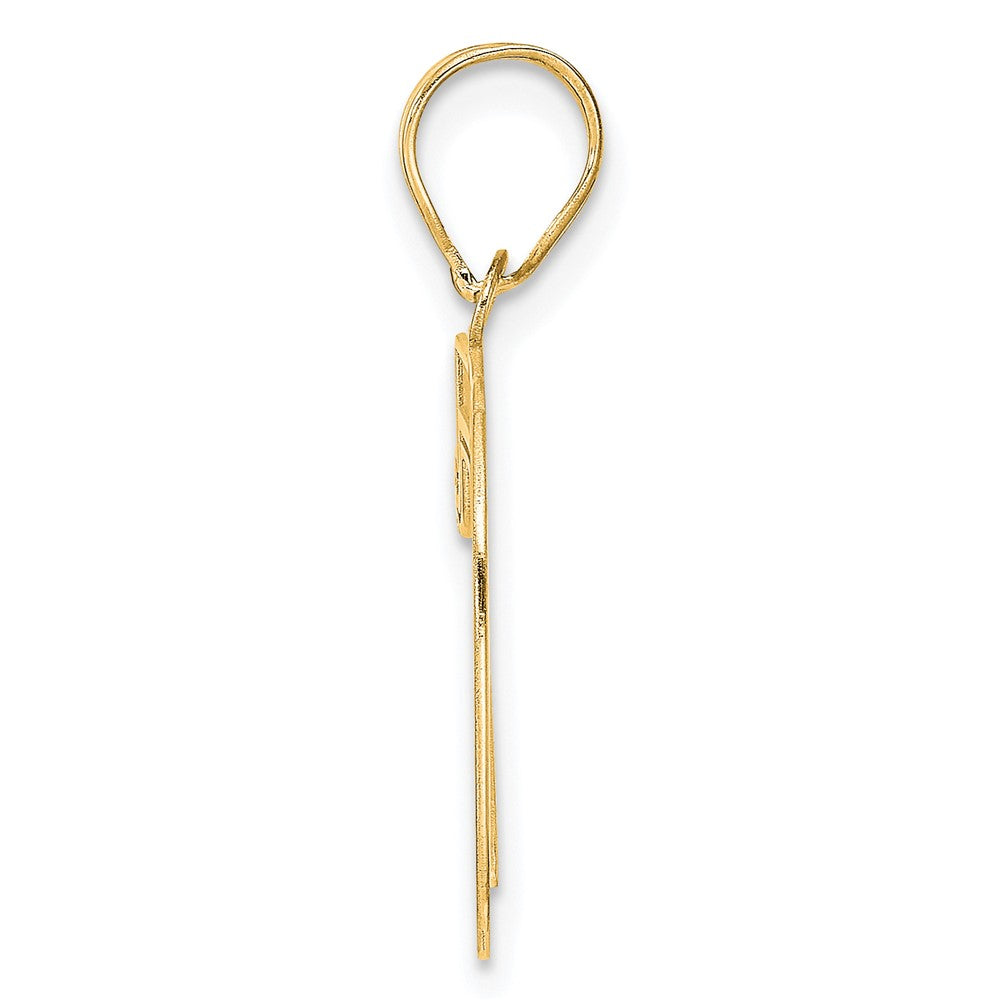 14k Polished Etched Number 70 Pendant