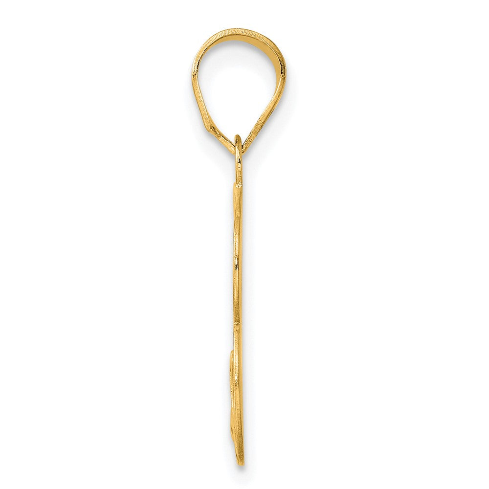 14k Polished Etched Number 73 Pendant