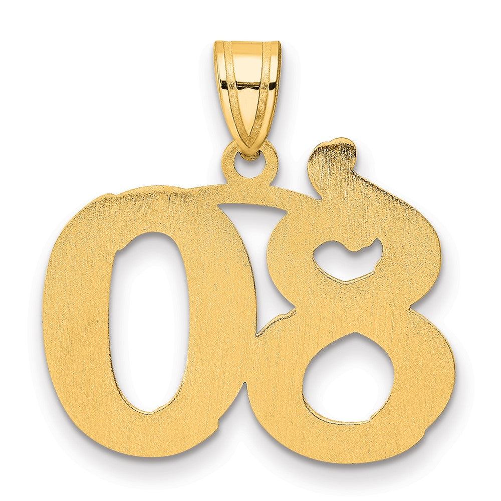 14k Polished Etched Number 80 Pendant