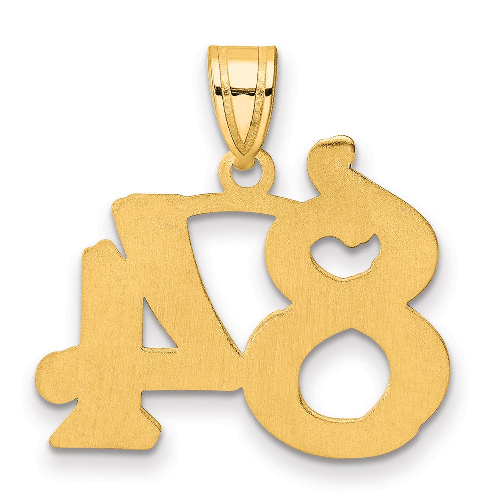 14k Polished Etched Number 84 Pendant