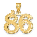14k Polished Etched Number 86 Pendant