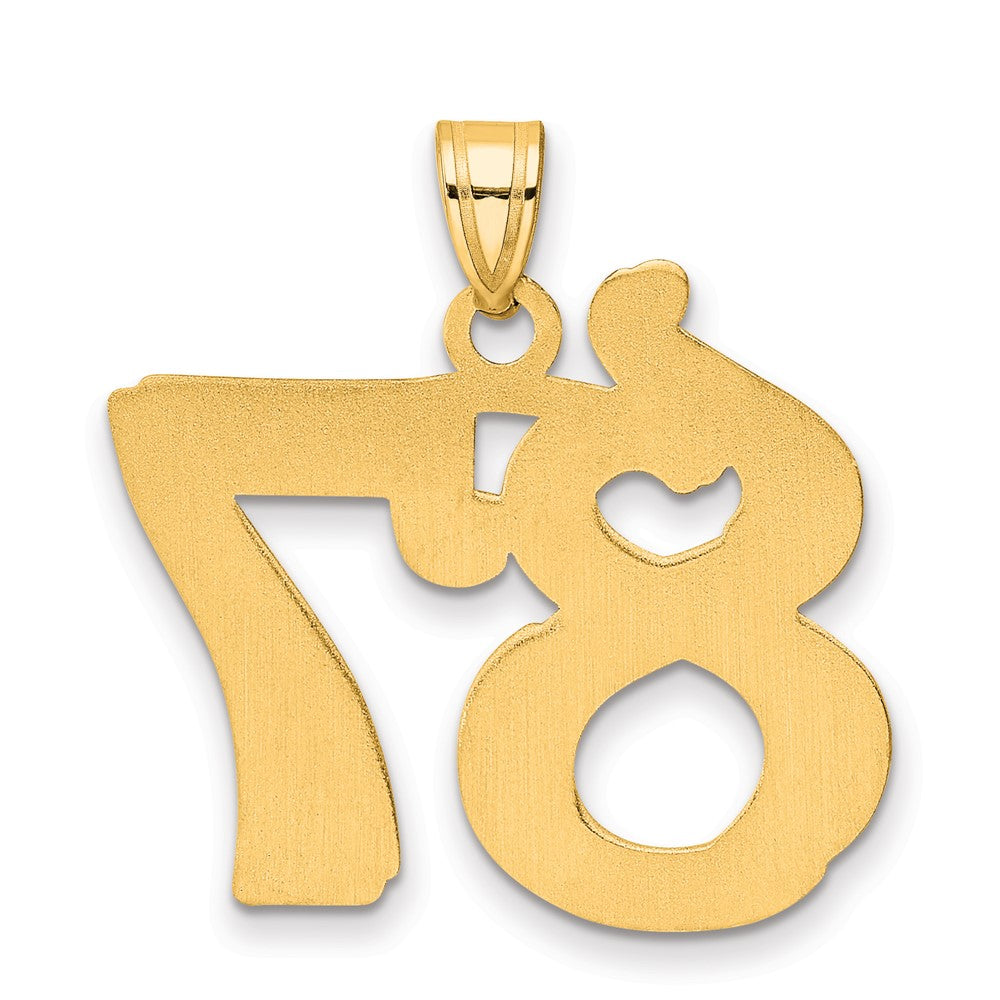 14k Polished Etched Number 87 Pendant