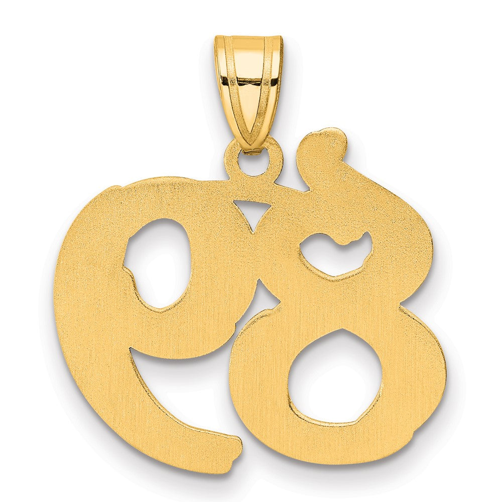 14k Polished Etched Number 89 Pendant