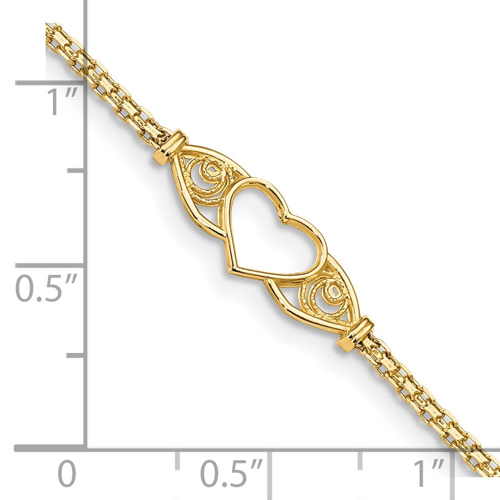 14k Polished Heart Anklet